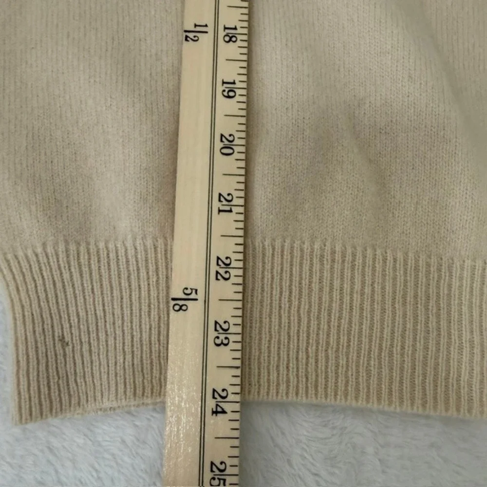 VINTAGE Polo Ralph Lauren 100% Lambswool Polo Sweater Italian Yarn Cream Large